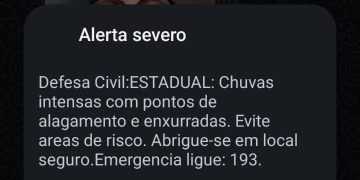 Defesa Civil de Campo Verde acaba de emitir mais um alerta vermelho